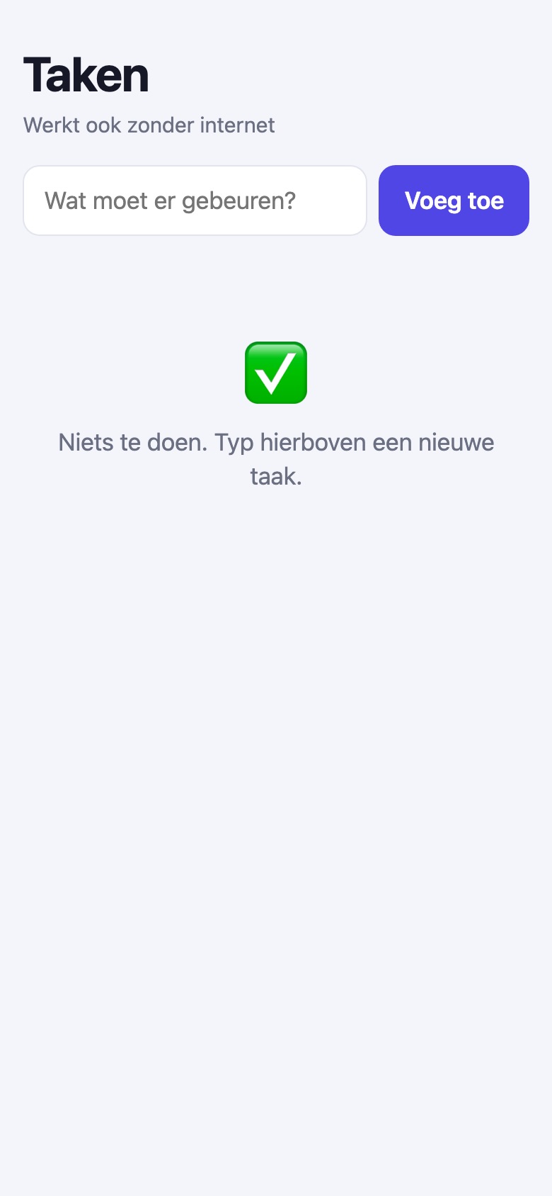 Empty to-do list, nothing to do